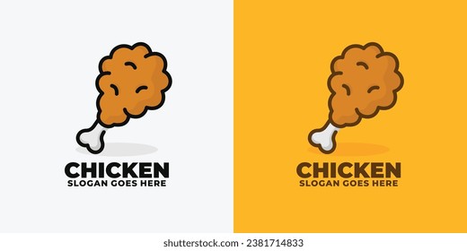 Chicken leg logo design vector