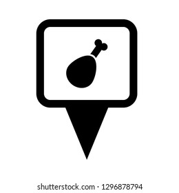 chicken leg and map pin. logo concept. Designed for your web site design, logo, app, UI