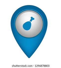 chicken leg and map pin. logo concept. Designed for your web site design, logo, app, UI