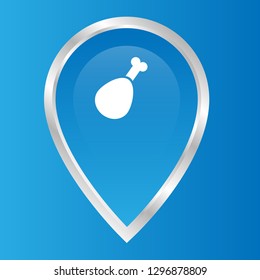 chicken leg and map pin. logo concept. Designed for your web site design, logo, app, UI