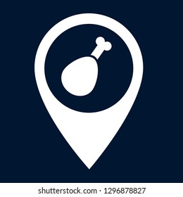 chicken leg and map pin. logo concept. Designed for your web site design, logo, app, UI