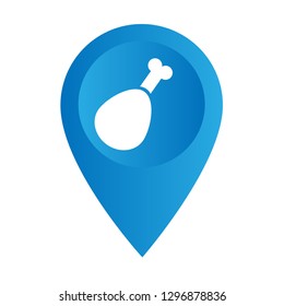 chicken leg and map pin. logo concept. Designed for your web site design, logo, app, UI