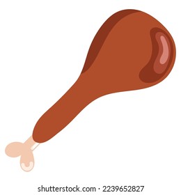 chicken leg meat icon flat isolated