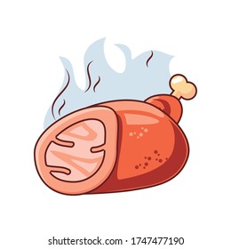 chicken leg on white background vector illustration design