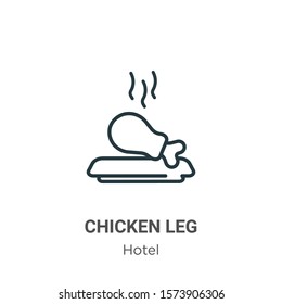 Chicken leg outline vector icon. Thin line black chicken leg icon, flat vector simple element illustration from editable restaurant concept isolated on white background