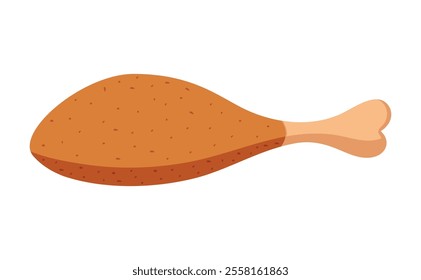 Chicken leg piece fried vector illustration