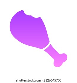 Chicken leg piece Glyph Gradient icon design