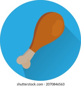 chicken leg piece icon  simple clip-art vector illustration.