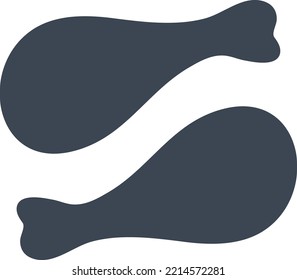 Ilustración vectorial de la pieza de pollo 