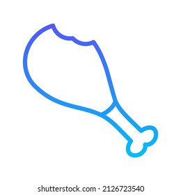 Chicken leg piece Line Gradient Icon Design