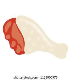 
Chicken leg piece in raw form ready to cook and fry characterizing raw drumstick 
