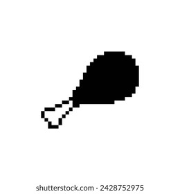 chicken leg pixel art icon fast food pixel element for 8 bit game