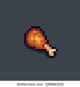 chicken leg roast in pixel art style