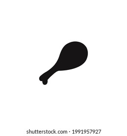 símbolo de silueta de pierna de pollo vector sobre fondo blanco