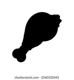 Chicken leg silhouette icon vector illustration design on white background.
