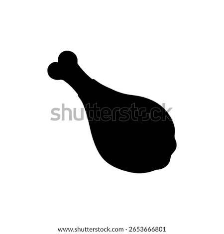 Chicken leg silhouette vector flat illustration design.