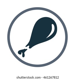 Chicken leg simple icon on the background