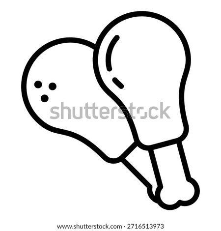 Chicken Leg Simple Vector Icon Collection