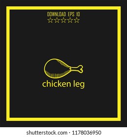 chicken leg sketch vector icon