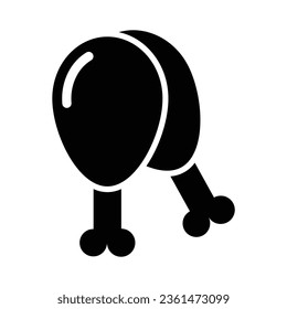 Chicken Leg Vector Glyph Icon For Personal And Commercial Use.
