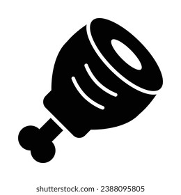 Chicken Leg Vector Glyph Icon For Personal And Commercial Use.
