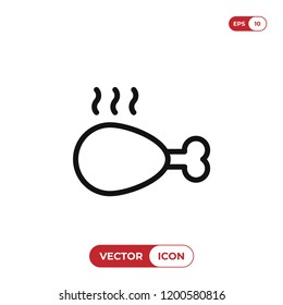 Chicken leg vector icon
