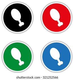 chicken leg - vector icon