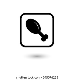 chicken leg - vector icon