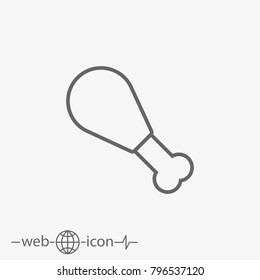 chicken leg vector icon