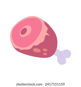 Chicken leg vector icon element illustration in cartoon style