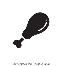 Chicken leg vector icon. Chicken flat sign design. Chicken symbol pictogram. UX UI icon