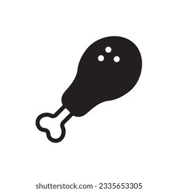 Chicken leg vector icon. Chicken flat sign design. Chicken symbol pictogram. UX UI icon