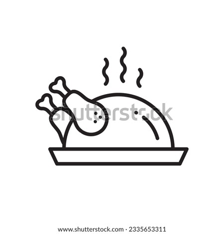 Chicken leg vector icon. Chicken flat sign design. Chicken symbol pictogram. UX UI icon