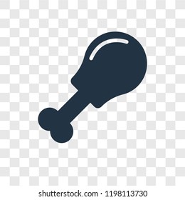 Chicken leg vector icon isolated on transparent background, Chicken leg transparency logo concept