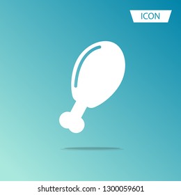 Chicken leg vector icon isolated on white background.