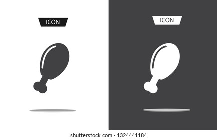 Chicken leg vector icon isolated on white background.