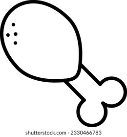 Chicken Leg Vector Icon Line Style