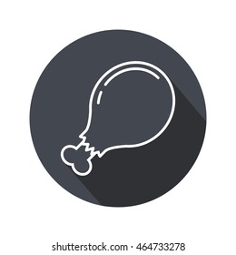 Chicken leg vector. Icon for web and mobile application. Flat design style.