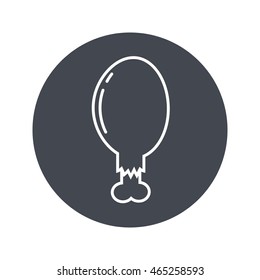 Chicken leg vector. Icon for web and mobile application. Flat design style.