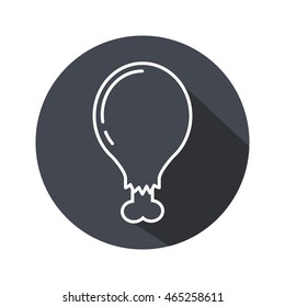 Chicken leg vector. Icon for web and mobile application. Flat design style.