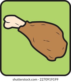 Chicken Leg Vector Illustration Icon