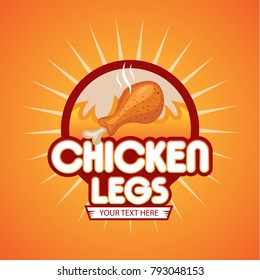 Chicken leg vector illustration logo design