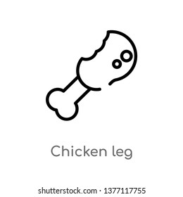 chicken leg vector line icon. Simple element illustration. chicken leg outline icon from stone age concept. Can be used for web and mobile