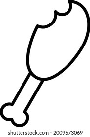 Chicken leg Vector Line Icon Design 
