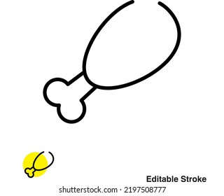 Icono de la línea del vector de piernas de pollo