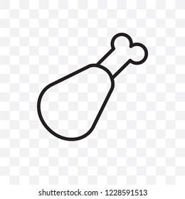 Chicken leg vector linear icon isolated on transparent background, Chicken leg transparency concept can be used for web and mobile