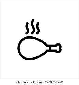 Hühnerbein, Vektorgrafik Symbol einzeln auf Hintergrund. Handgezeichnete Hühnerschenkelsymbol. Hähnchenbein-Skizze für Infografik, Website oder App.