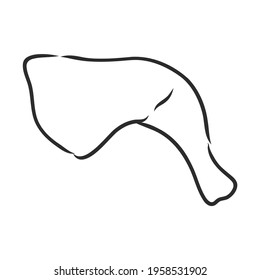 Chicken leg vector sketch icon isolated on background. Hand drawn Chicken leg icon. Chicken leg sketch icon for infographic, website or app.