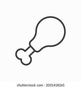 Chicken leg vector sketch icon isolated on background.