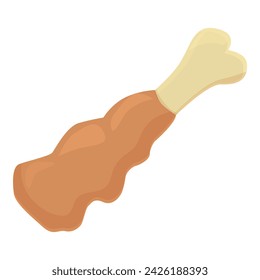 Chicken leg waste icon cartoon vector. Organic food sort. Energy power